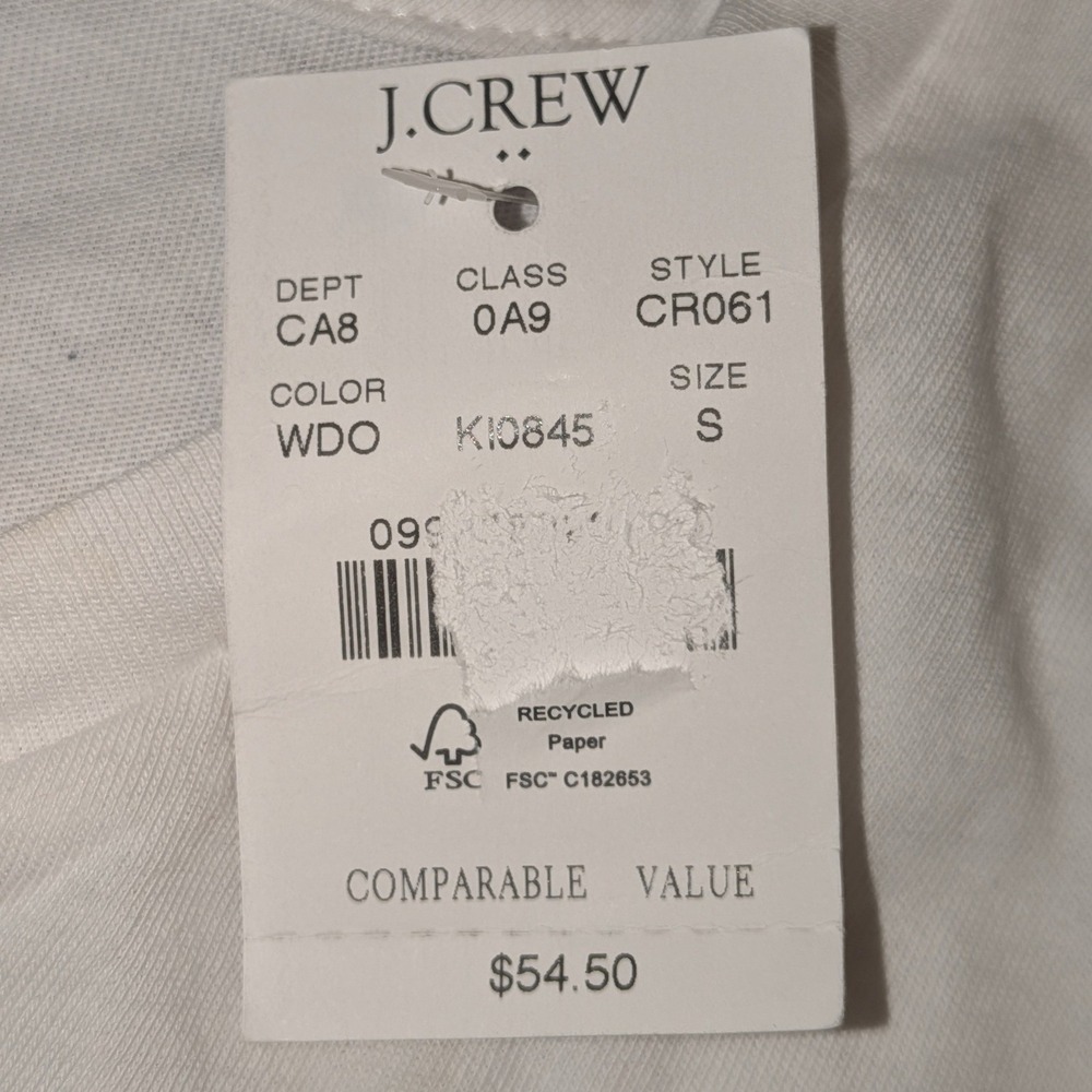 J.Crew Women Collector Tee White Dog Graphic Cotton T-Shirt CR061 Size S NEW $55 - Picture 4 of 9